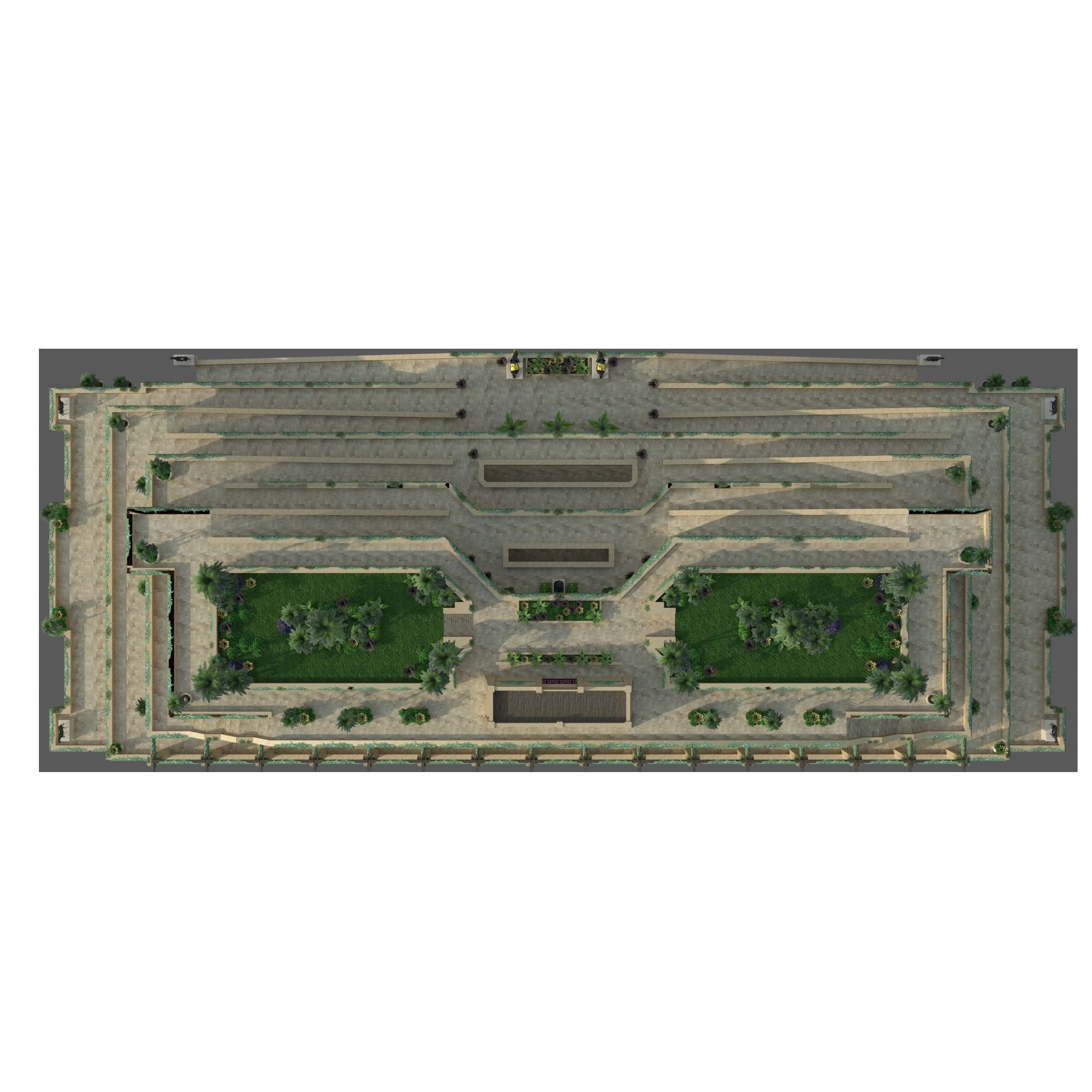 Hanging Gardens of Babylon Low-poly 3D model_4