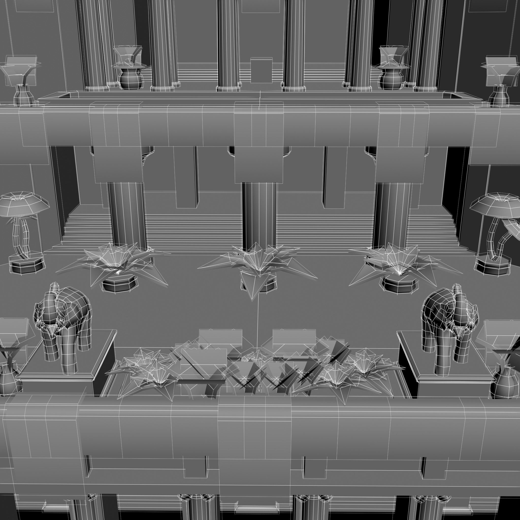 Hanging Gardens of Babylon Low-poly 3D model_16