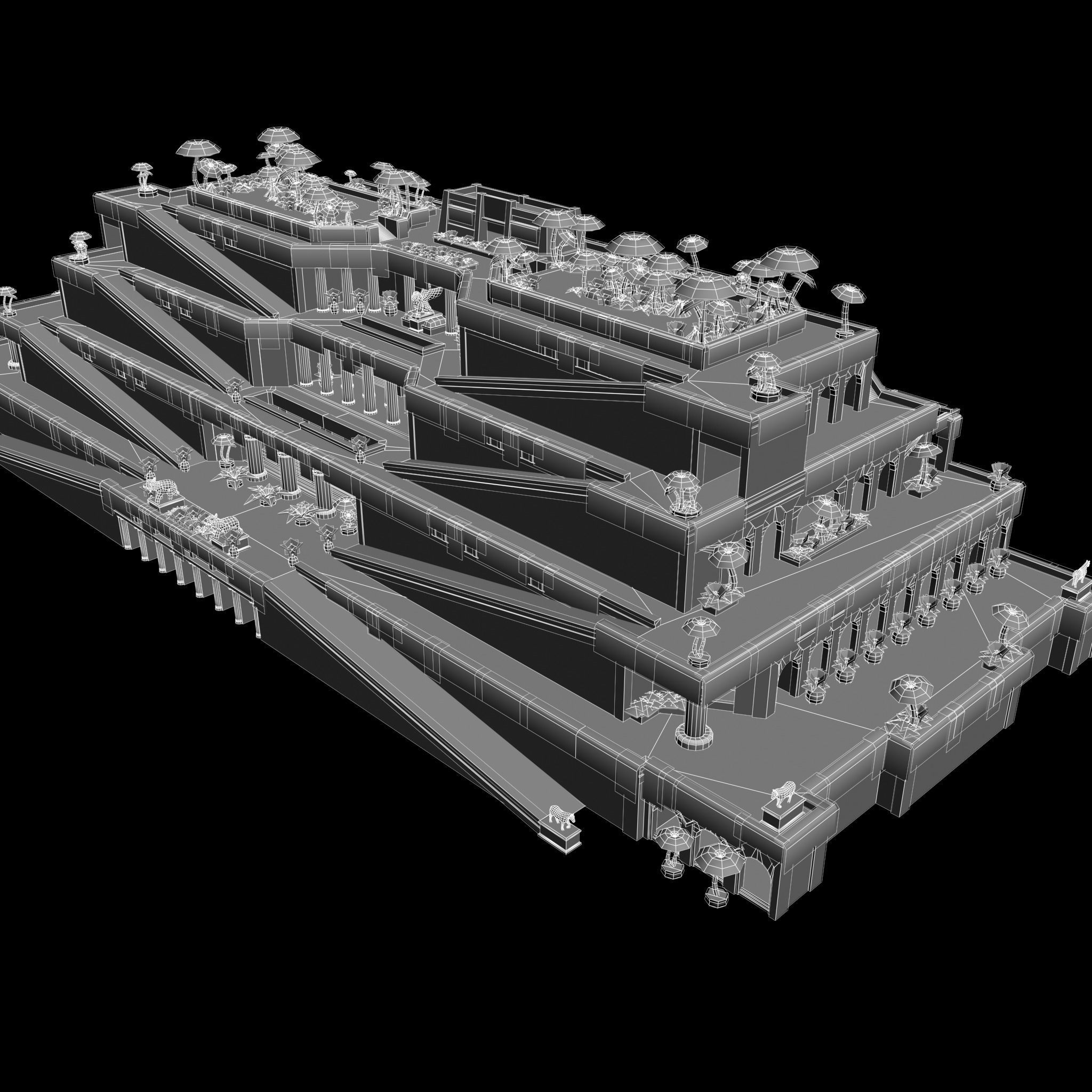 Hanging Gardens of Babylon Low-poly 3D model_14