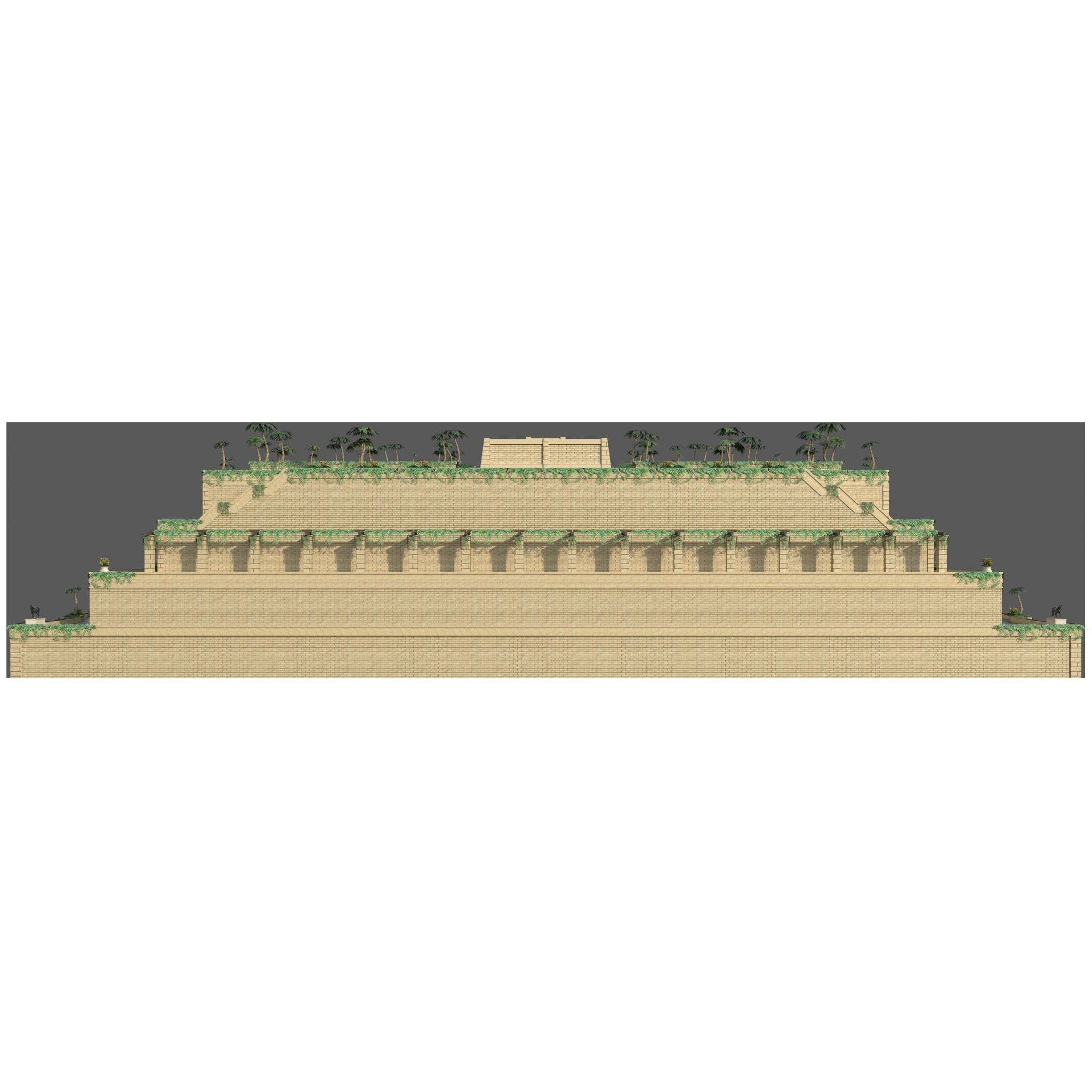 Hanging Gardens of Babylon Low-poly 3D model_2