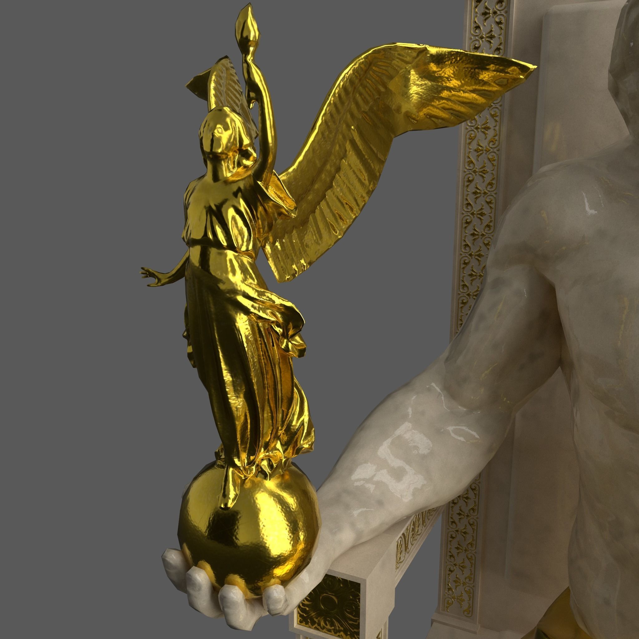Zeus Statue Low-poly 3D model_5