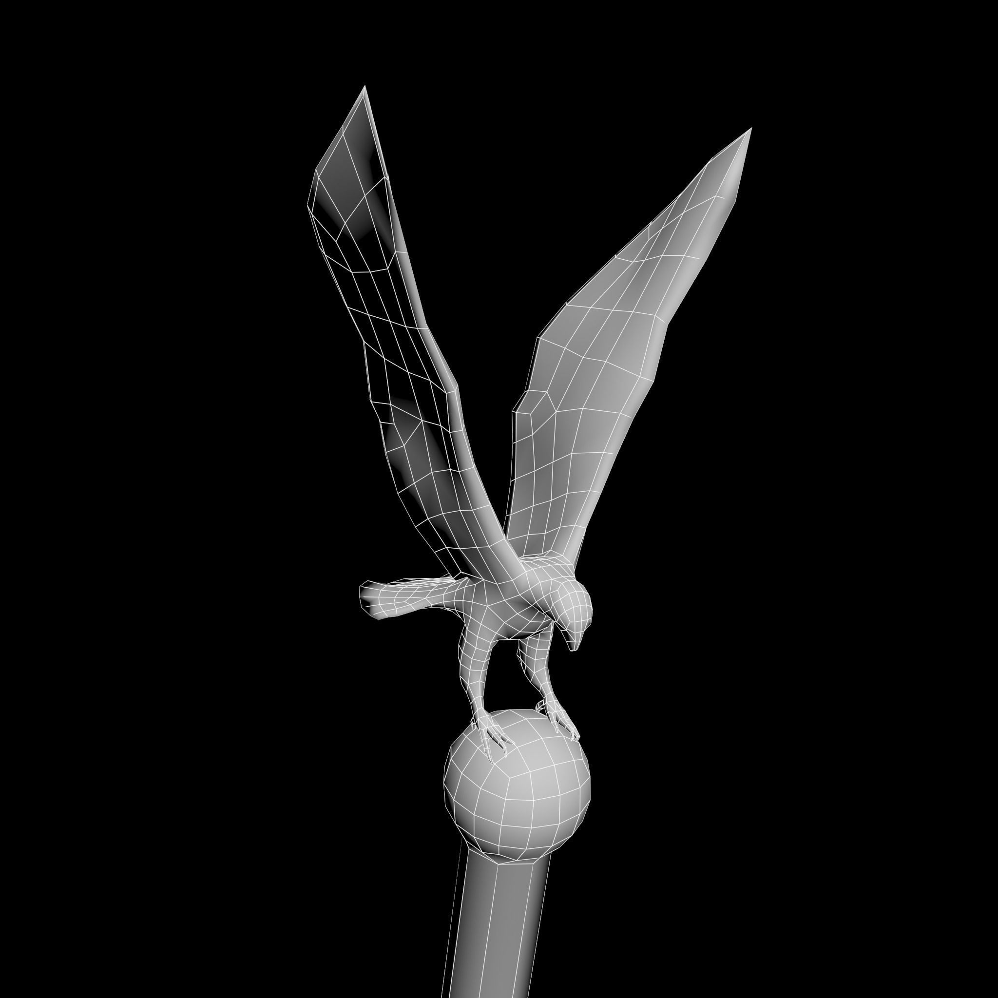 Zeus Statue Low-poly 3D model_9