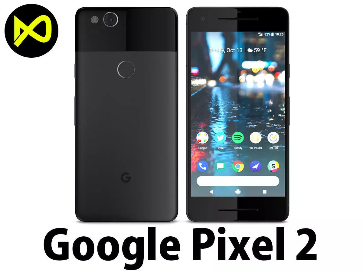 Google Pixel 2 Just Black 3D model_0