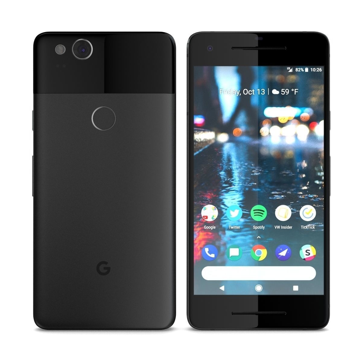 Google Pixel 2 Just Black 3D model_7