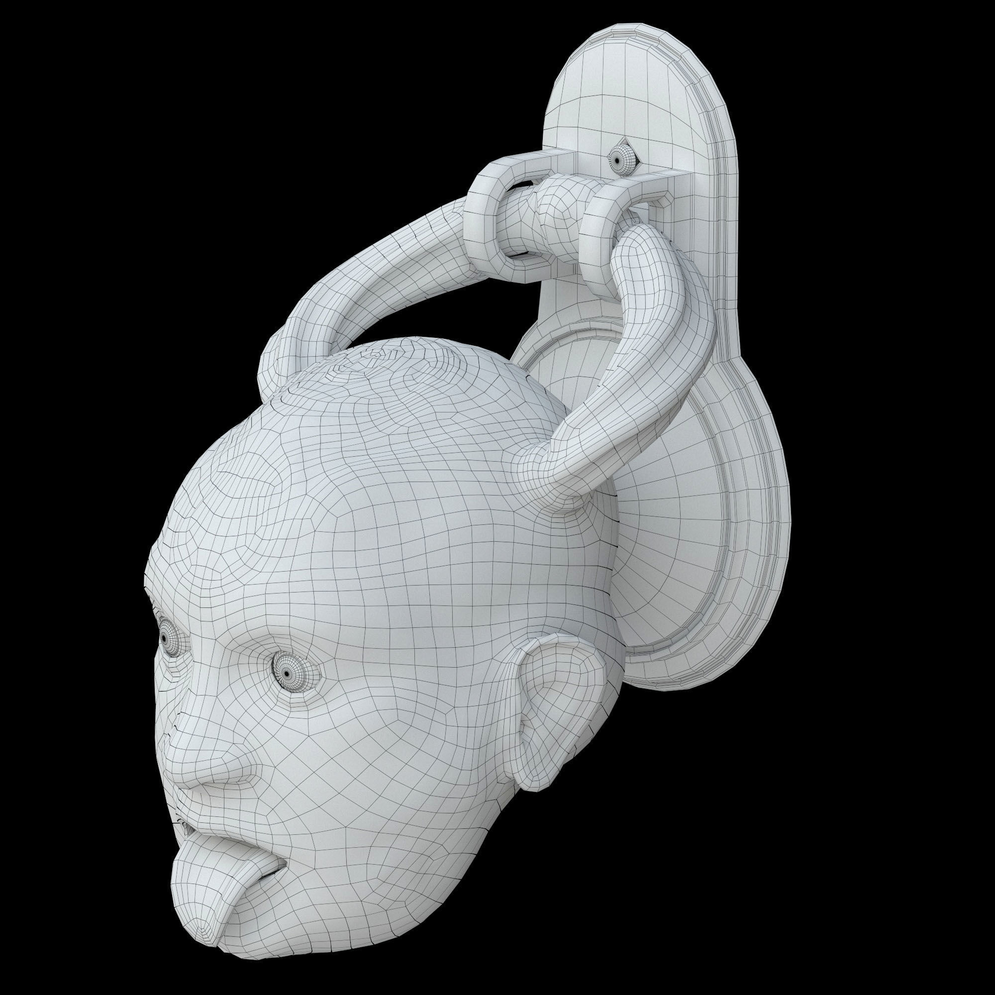 Doorbell Dead Head Low-poly 3D model_2