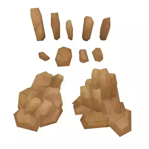 Rock Formation 01 - Low Poly Hand Painted Low-poly 3D model