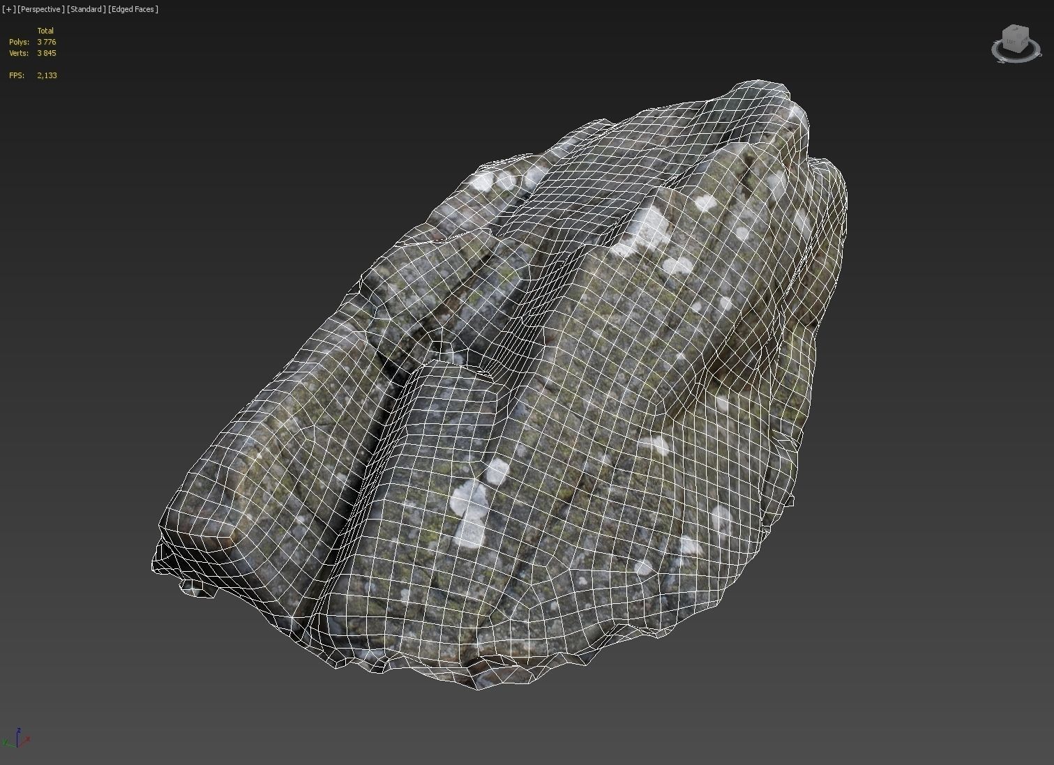 3d scanned nature stone 028 Low-poly 3D model_4