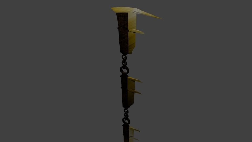 Snake Fang Whip Low-poly 3D model_1