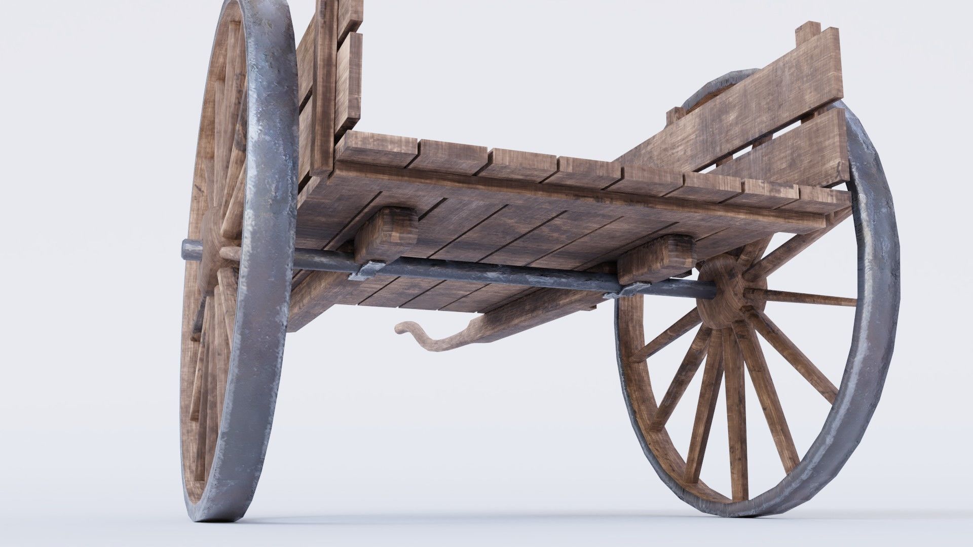 Dirty farm cart PBR Low-poly 3D model_3
