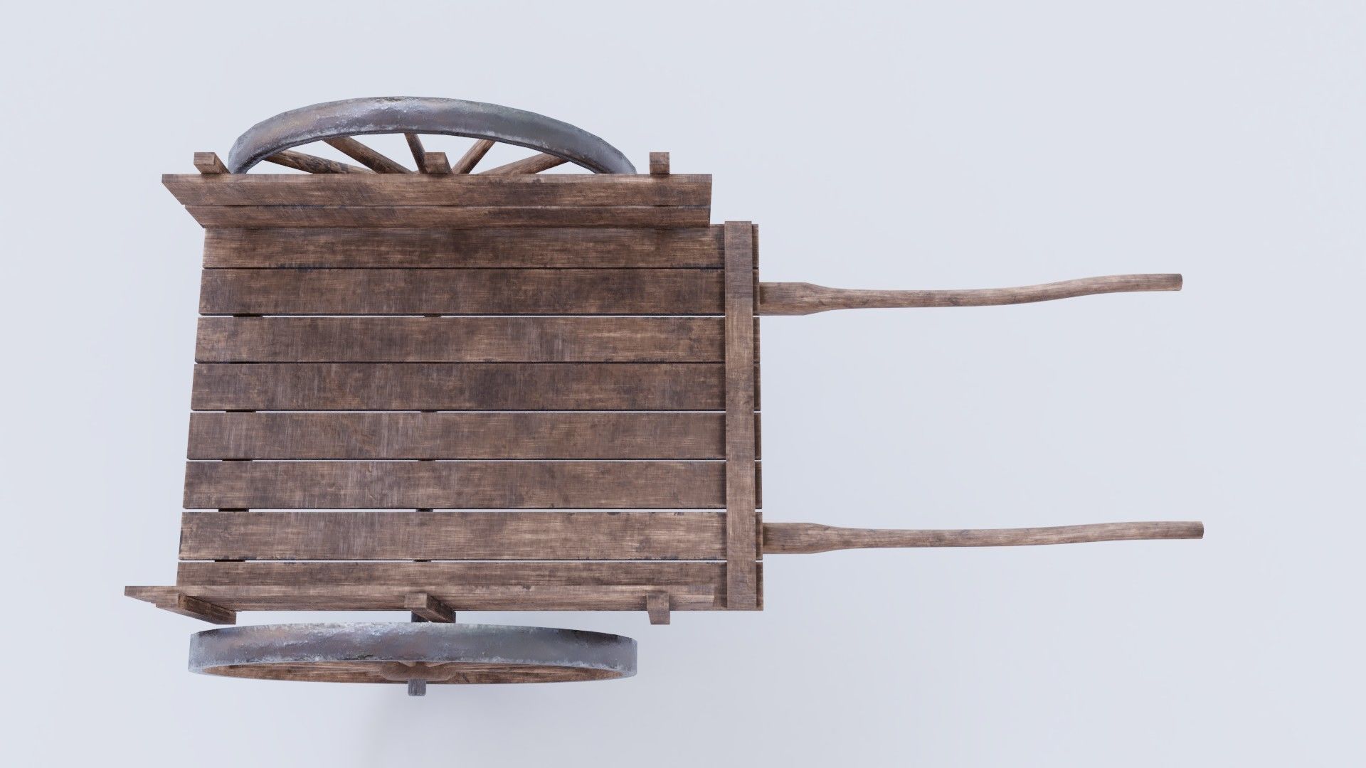 Dirty farm cart PBR Low-poly 3D model_1