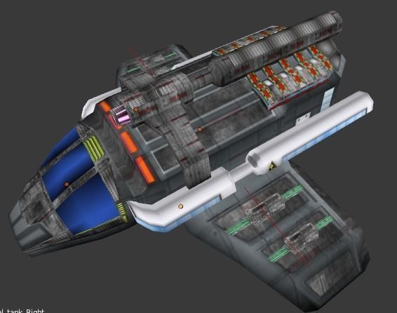 Sci-fi Space  Cargo Bomber Ship Free low-poly 3D model_0