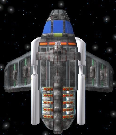 Sci-fi Space  Cargo Bomber Ship Free low-poly 3D model_1