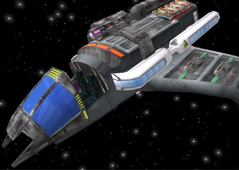 Sci-fi Space  Cargo Bomber Ship Free low-poly 3D model_4