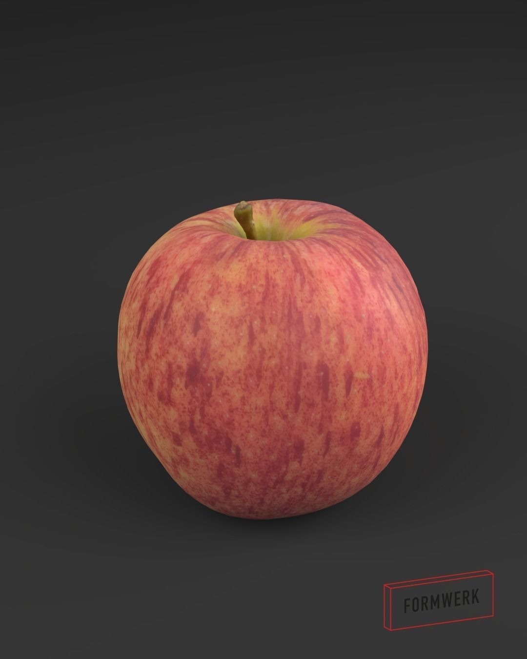 Apple Red 01 - 3D Scan Low-poly 3D model_0