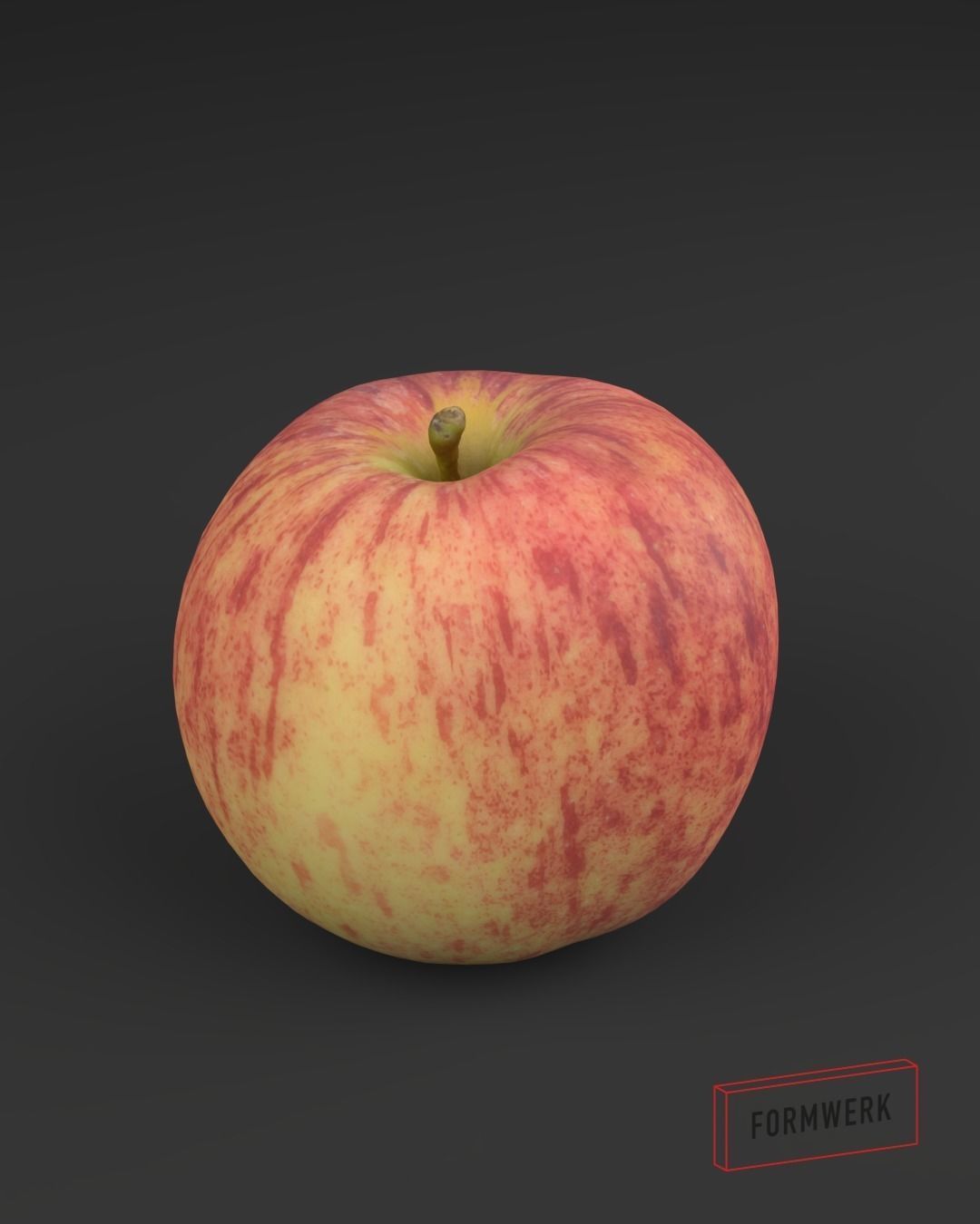 Apple Red 01 - 3D Scan Low-poly 3D model_3