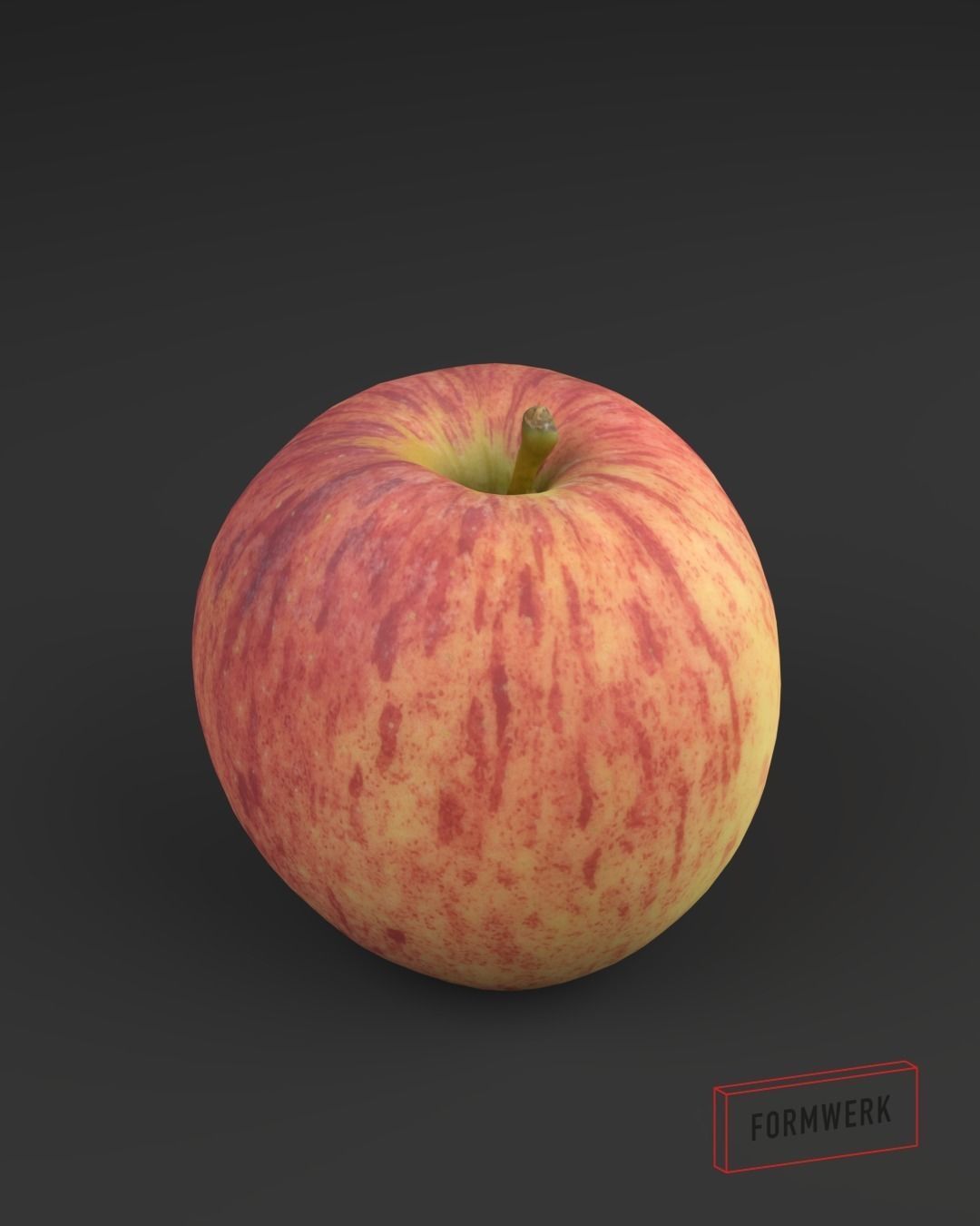 Apple Red 01 - 3D Scan Low-poly 3D model_5