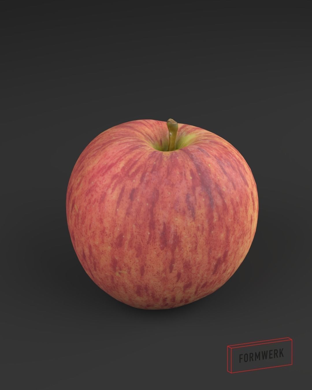 Apple Red 01 - 3D Scan Low-poly 3D model_7