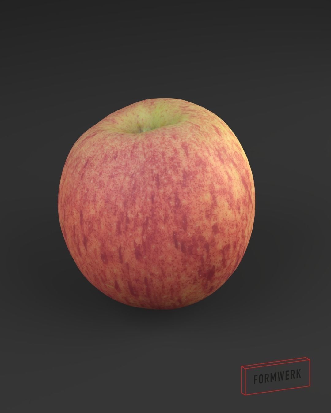 Apple Red 01 - 3D Scan Low-poly 3D model_1