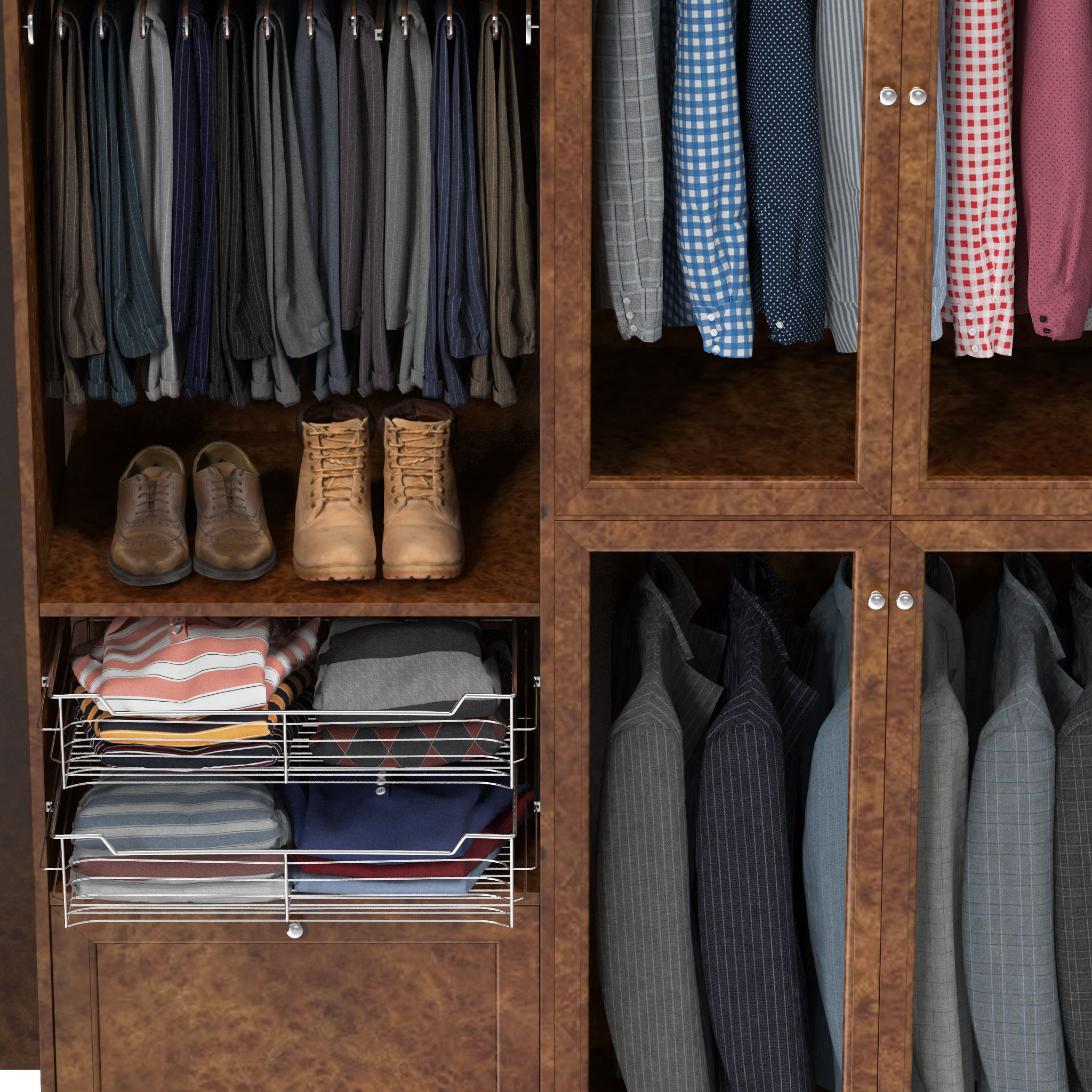 Wardrobe with Clothes 09 3D model_7