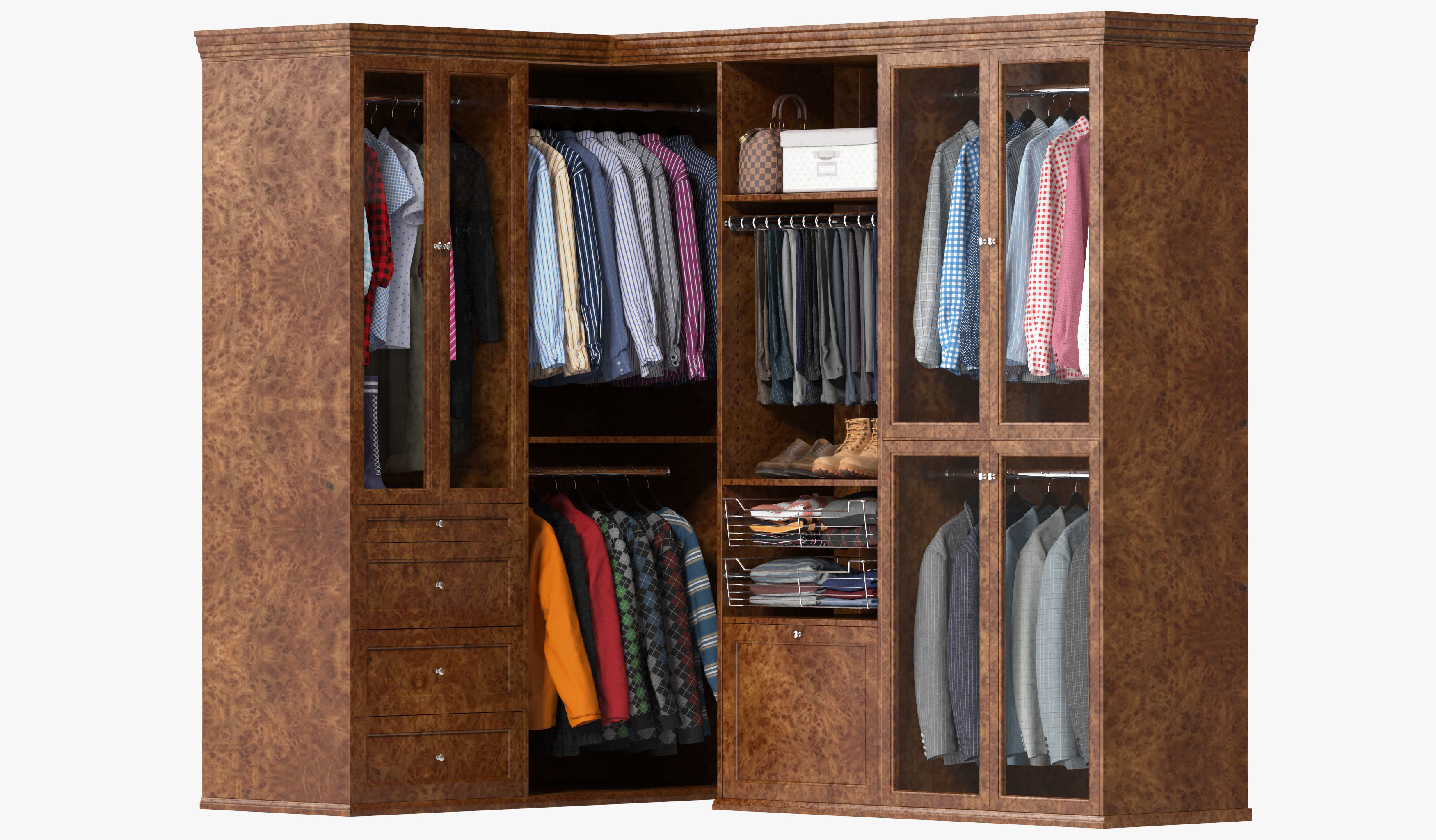 Wardrobe with Clothes 09 3D model_2