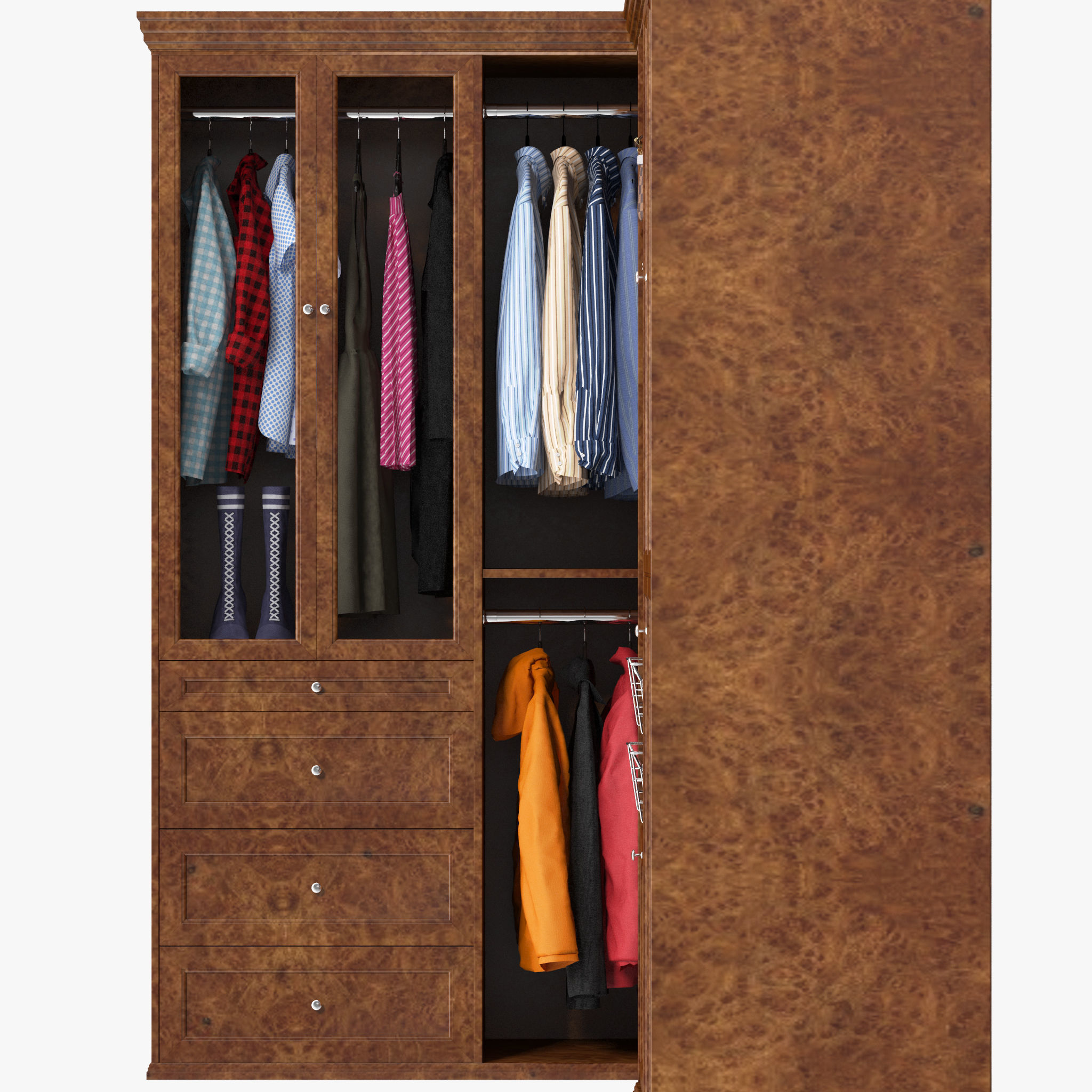 Wardrobe with Clothes 09 3D model_8