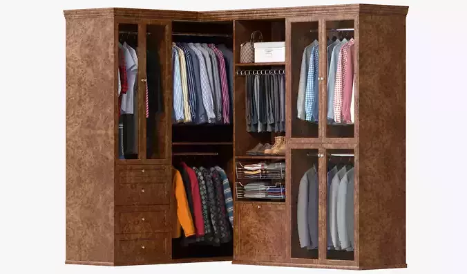 Wardrobe with Clothes 09 3D model