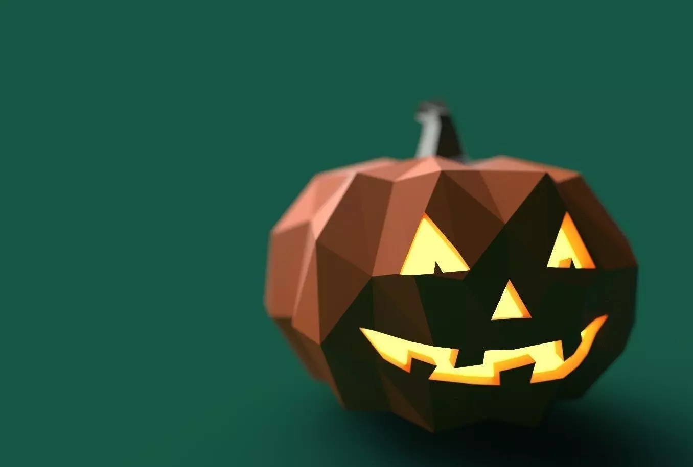 Pumpkin low poly PBR game ready halloween Low-poly 3D model