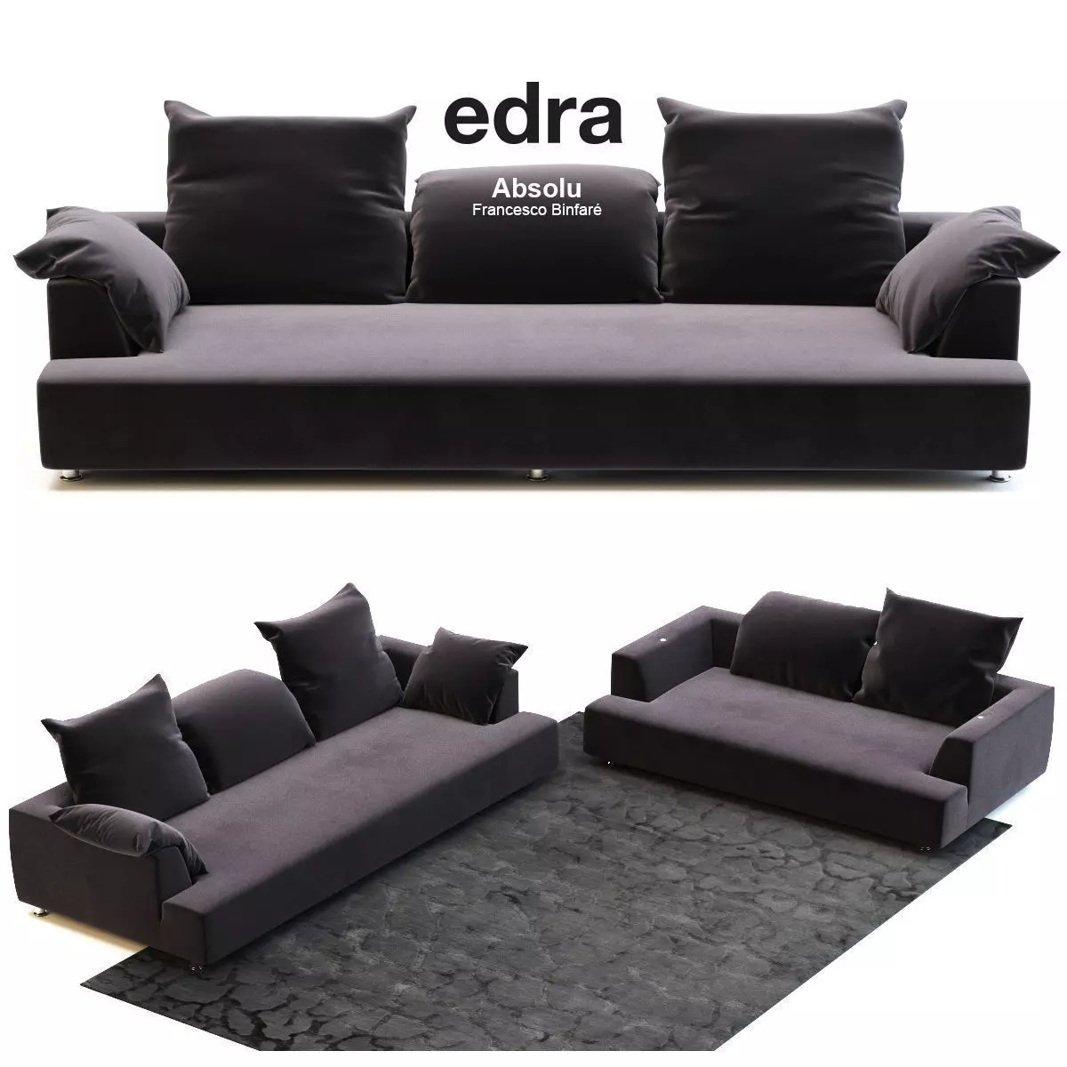 Edra Absolu Large Sofa 3D model_0