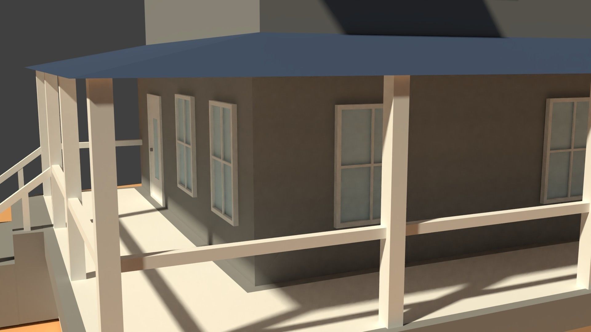 Low Poly Farm House Low-poly 3D model_5
