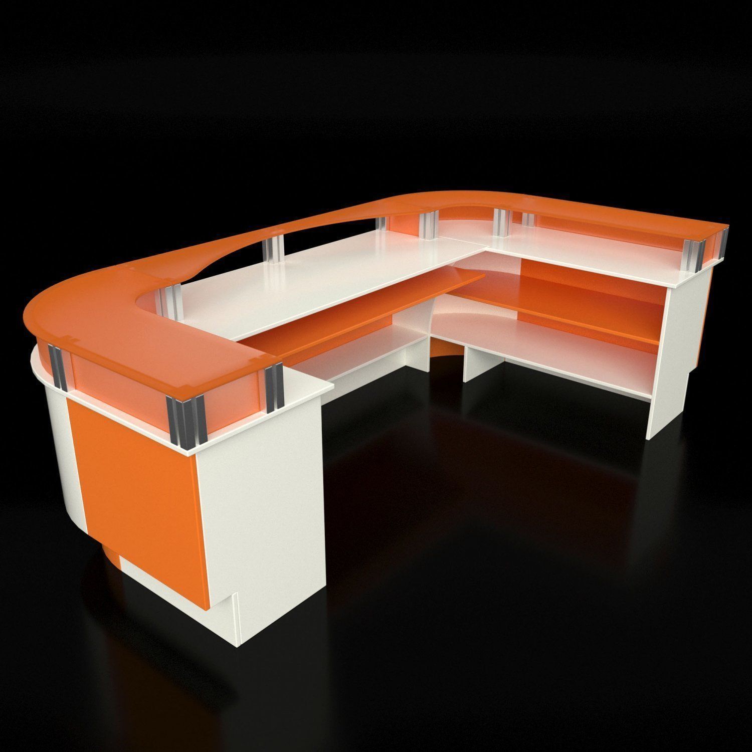 Reception desk Low-poly 3D model_2
