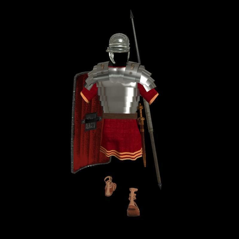 Roman armor all Low-poly 3D model_13