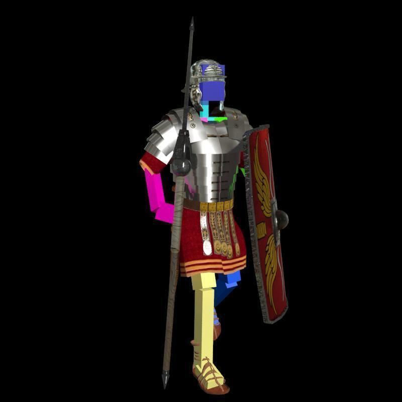 Roman armor all Low-poly 3D model_22