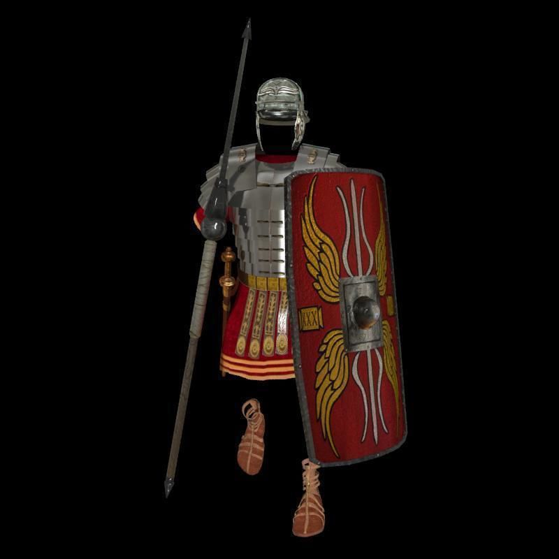 Roman armor all Low-poly 3D model_2