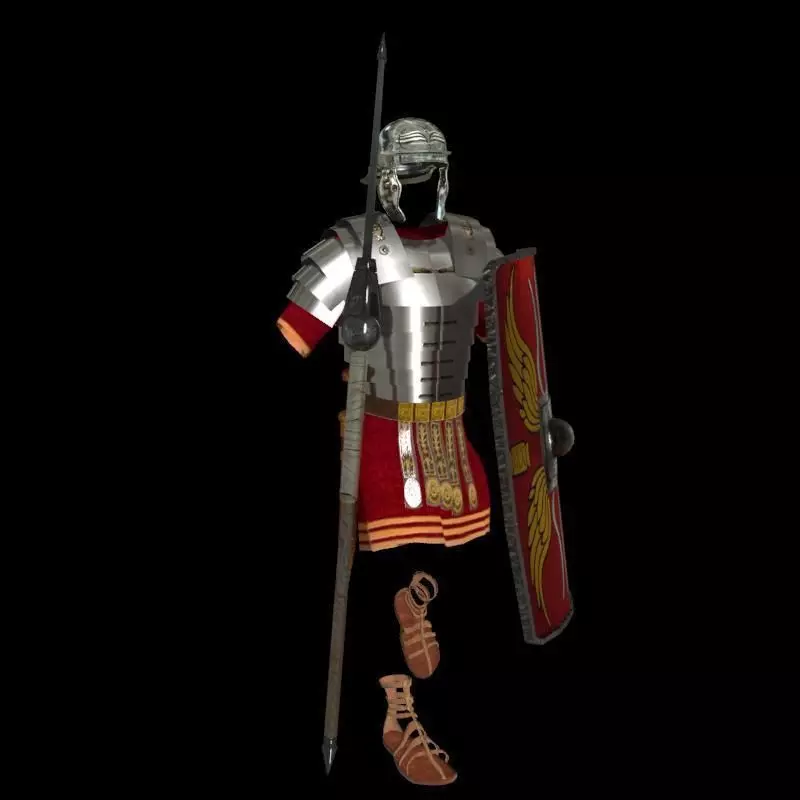 Roman armor all Low-poly 3D model_0