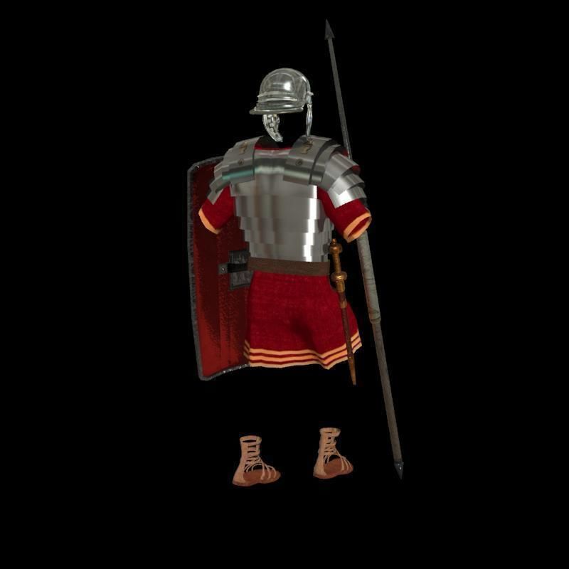 Roman armor all Low-poly 3D model_12