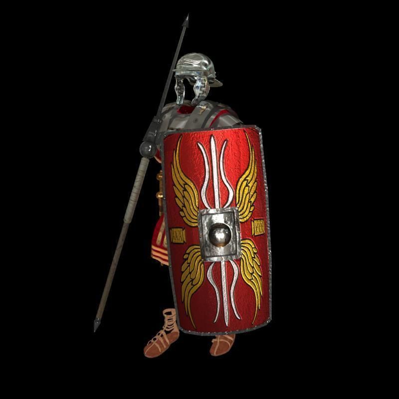 Roman armor all Low-poly 3D model_3