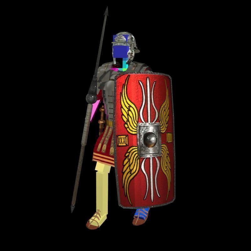 Roman armor all Low-poly 3D model_23