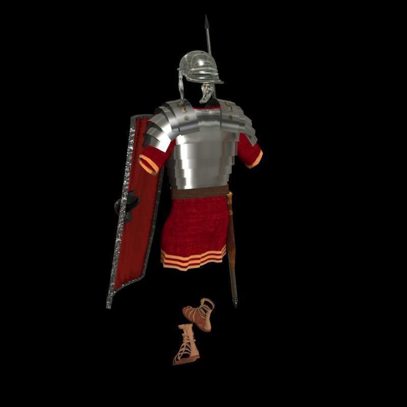 Roman armor all Low-poly 3D model_14