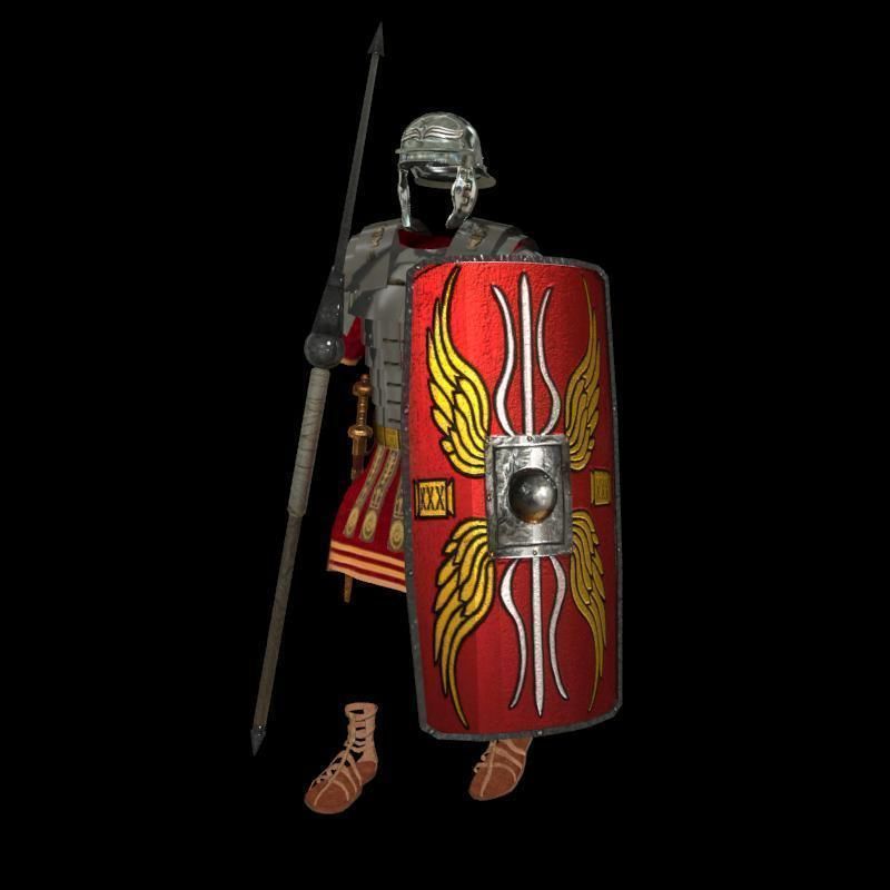 Roman armor all Low-poly 3D model_7