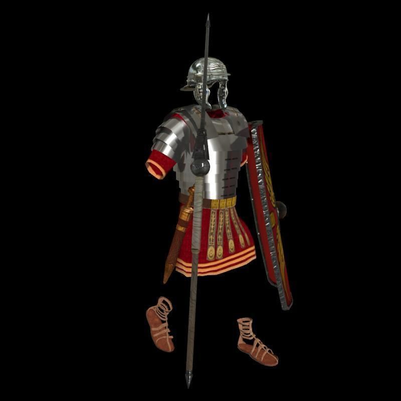 Roman armor all Low-poly 3D model_19