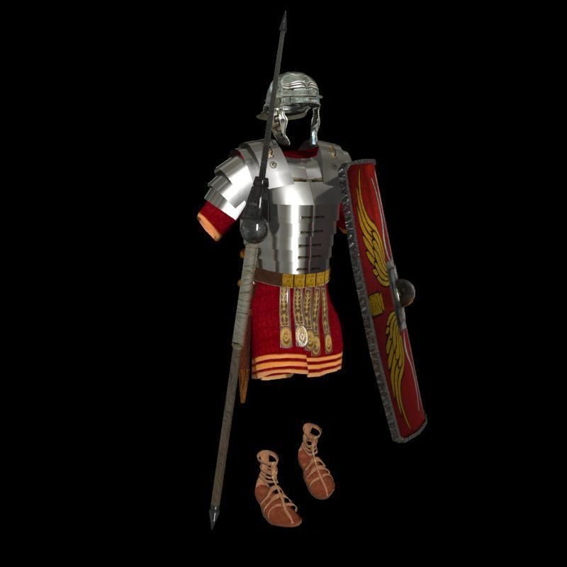 Roman armor all Low-poly 3D model_18
