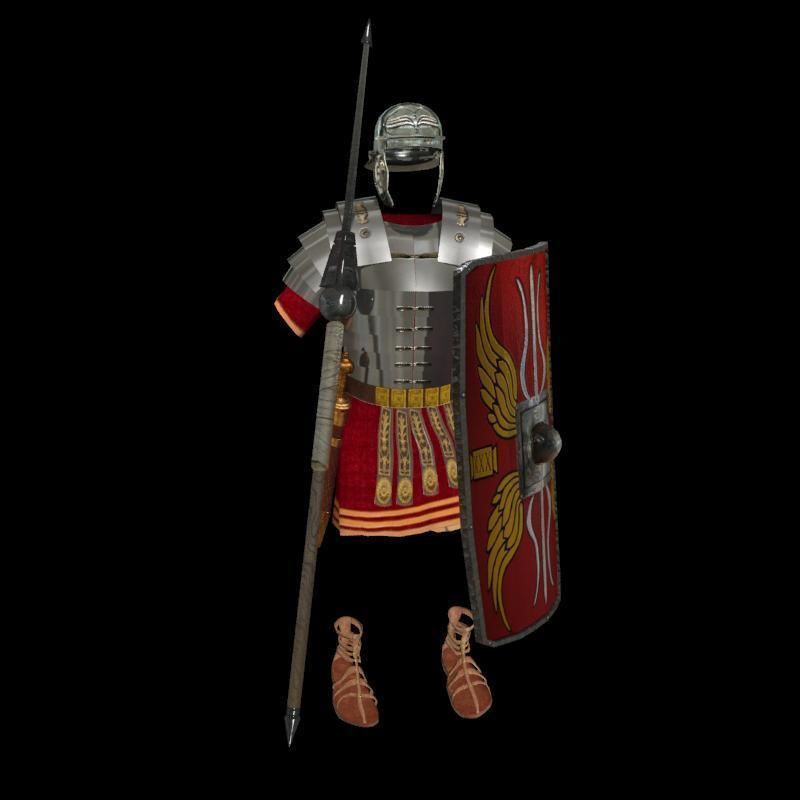 Roman armor all Low-poly 3D model_6