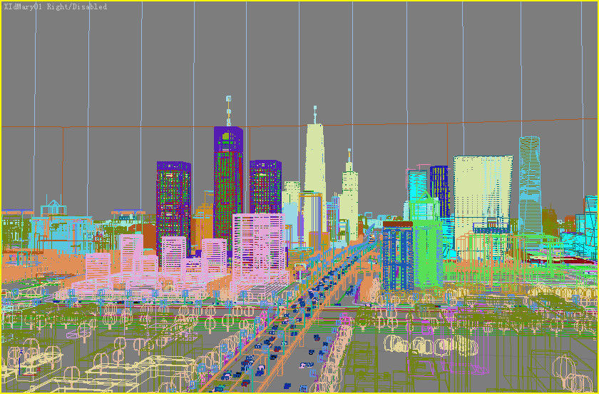 Big City Night Scene 3D model_10
