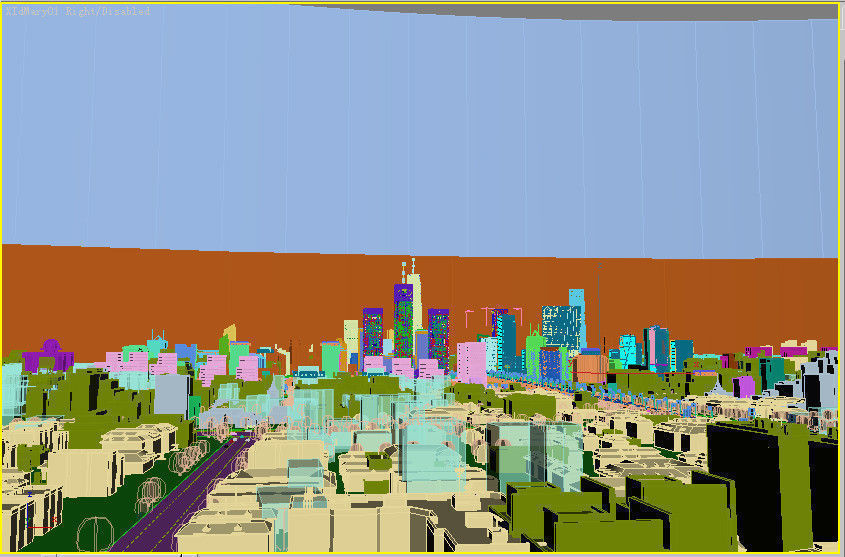 Big City Night Scene 3D model_9