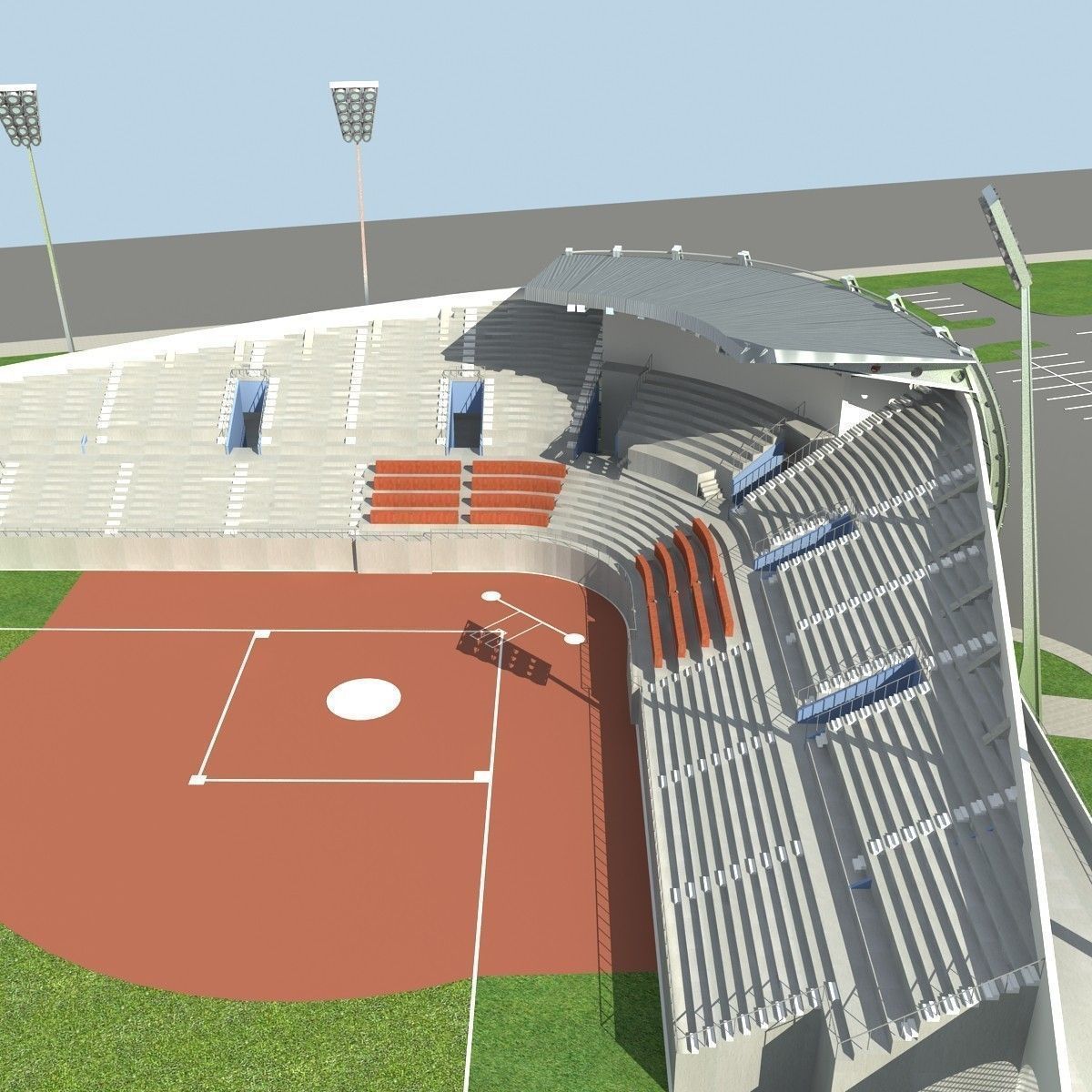 Baseball Stadium 01 3D model_11