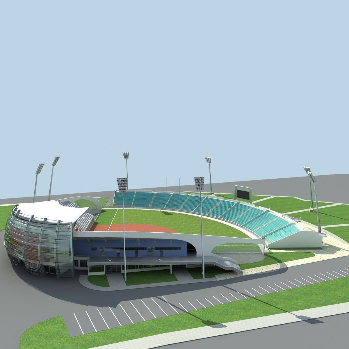 Baseball Stadium 01 3D model_3