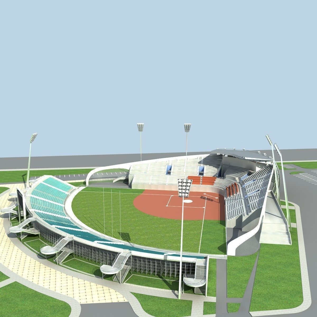 Baseball Stadium 01 3D model_5