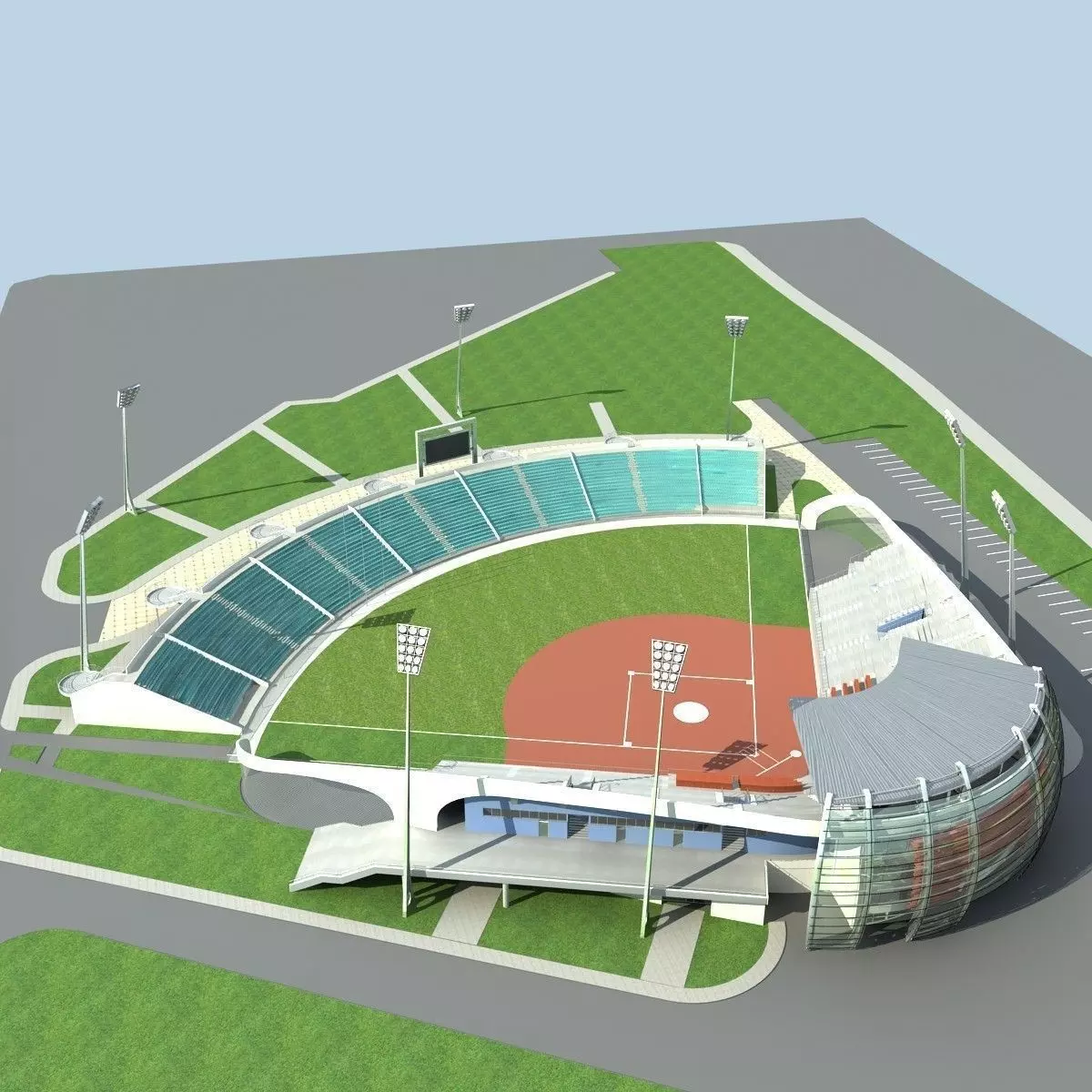 Baseball Stadium 01 3D model_0