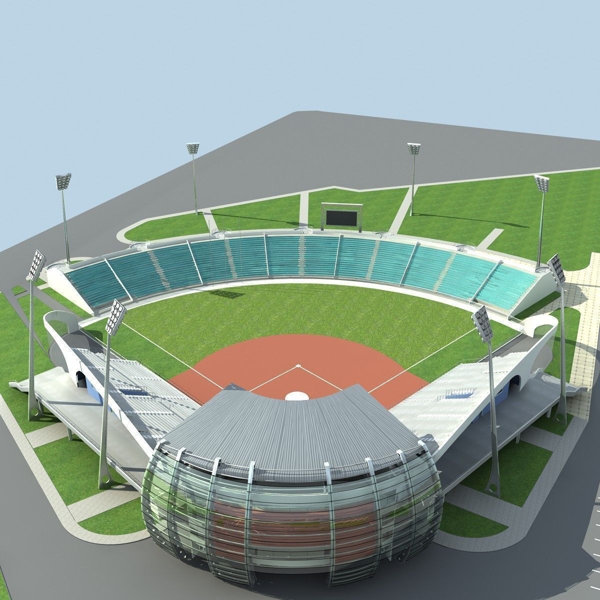 Baseball Stadium 01 3D model_1