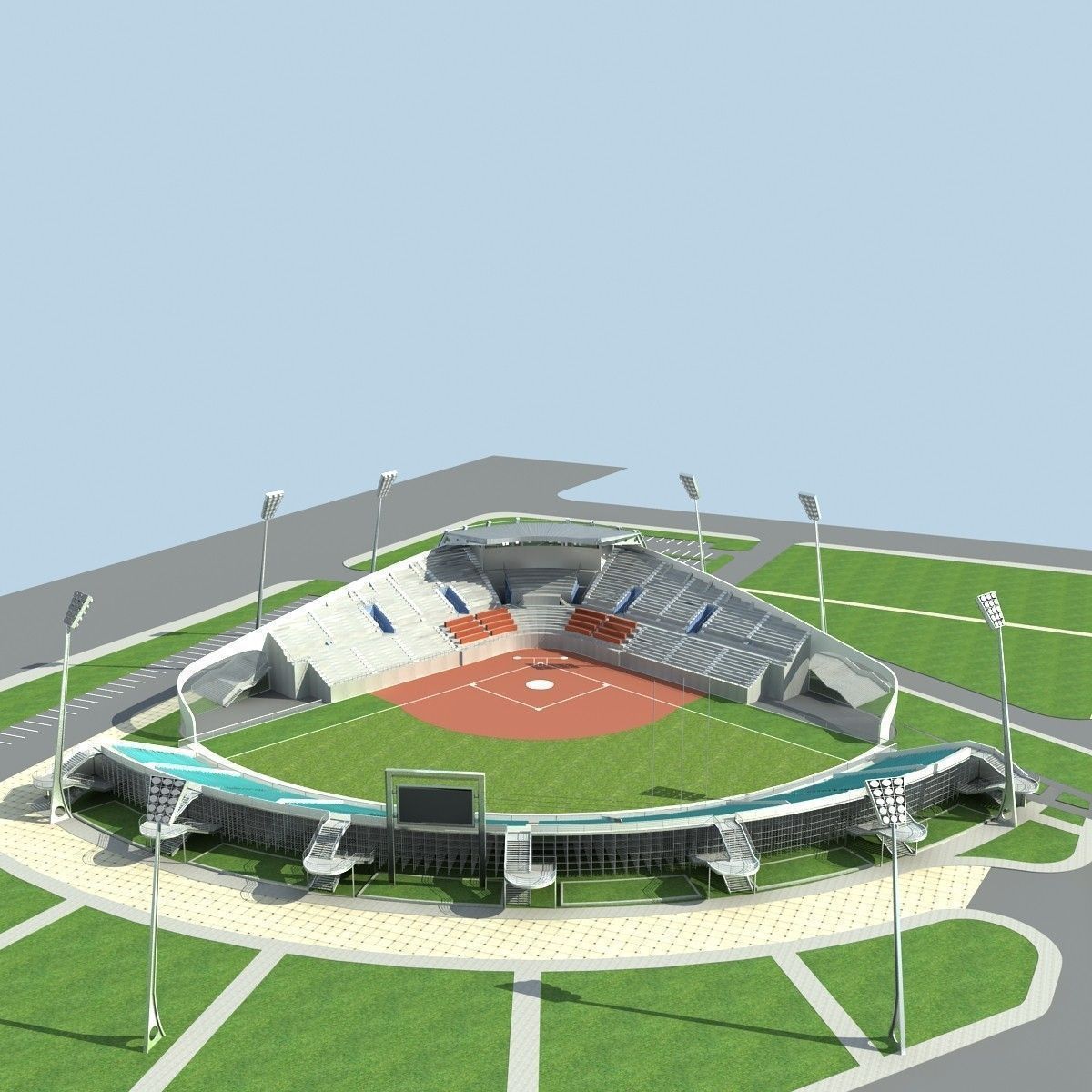 Baseball Stadium 01 3D model_4